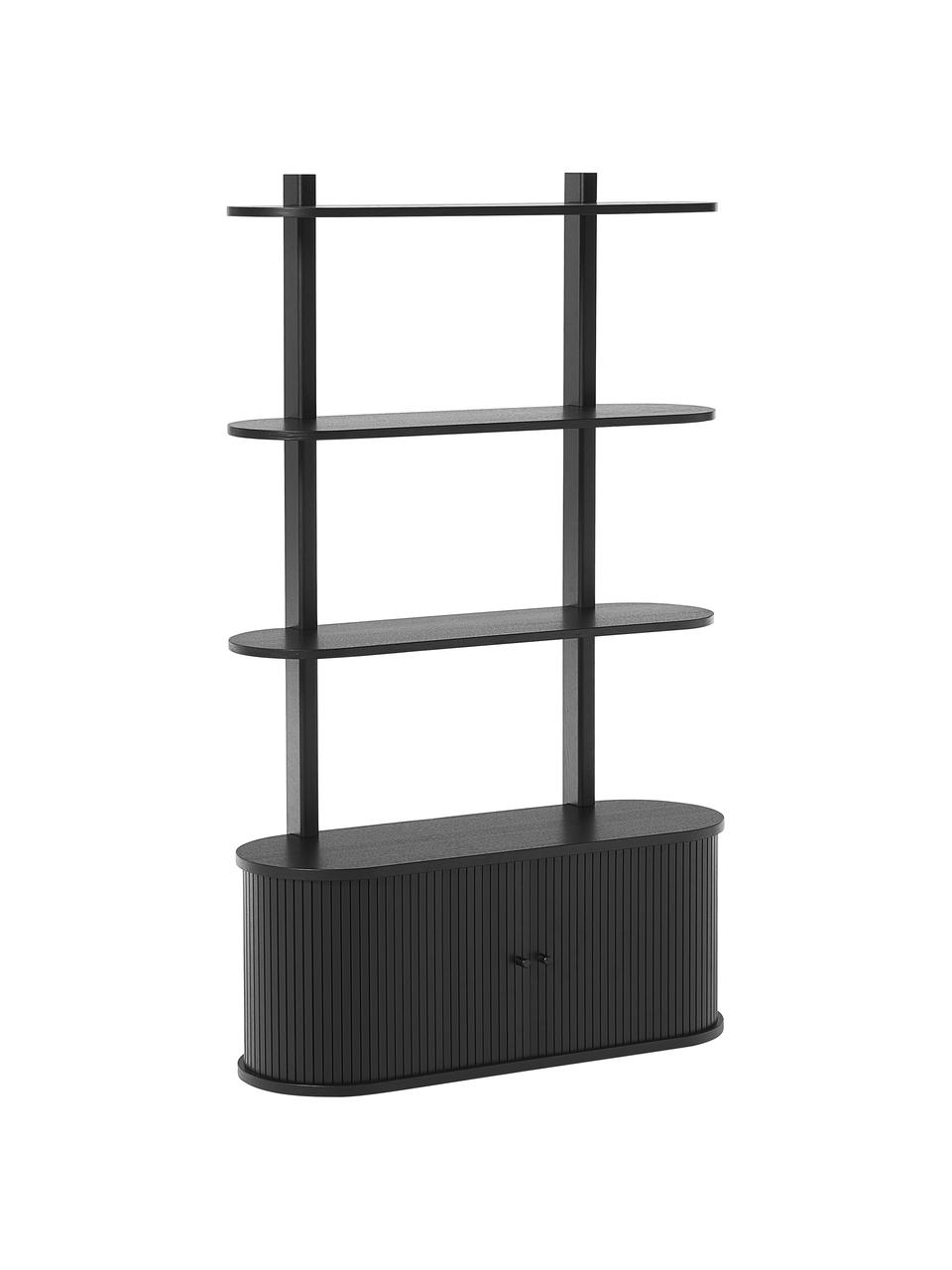 Estante de pared Calary, Estructura: fibras de densidad media , Negro, An 90 x Al 152 cm