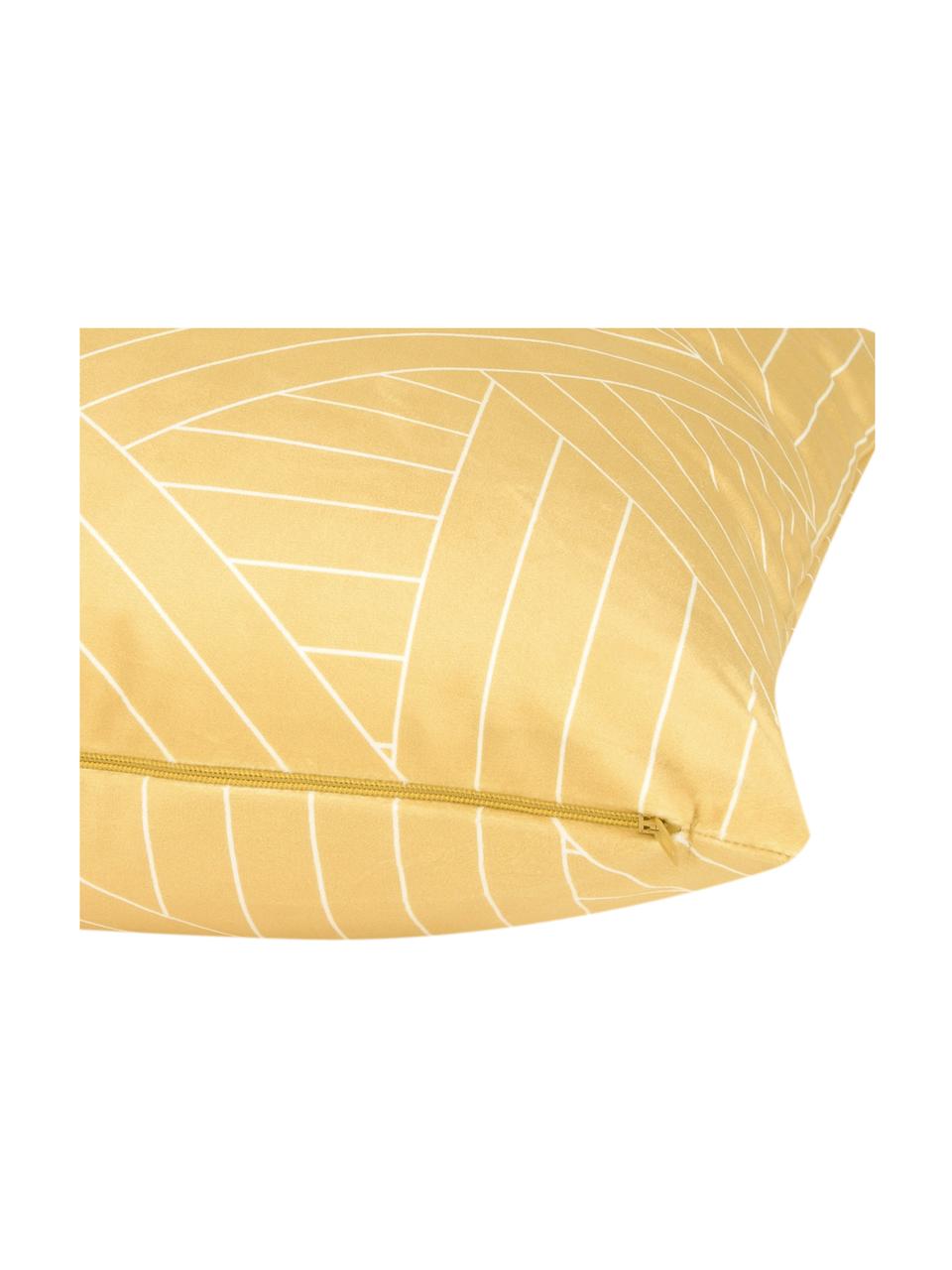 Poszewka na poduszkę z aksamitu Remi, 100% aksamit poliestrowy, Żółty, S 40 x D 40 cm