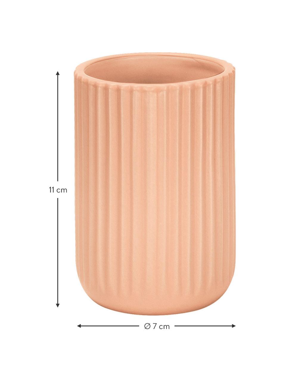 Vaso cepillo de dientes de gres Mallow, Gres, Salmón, Ø 7 x Al 11 cm