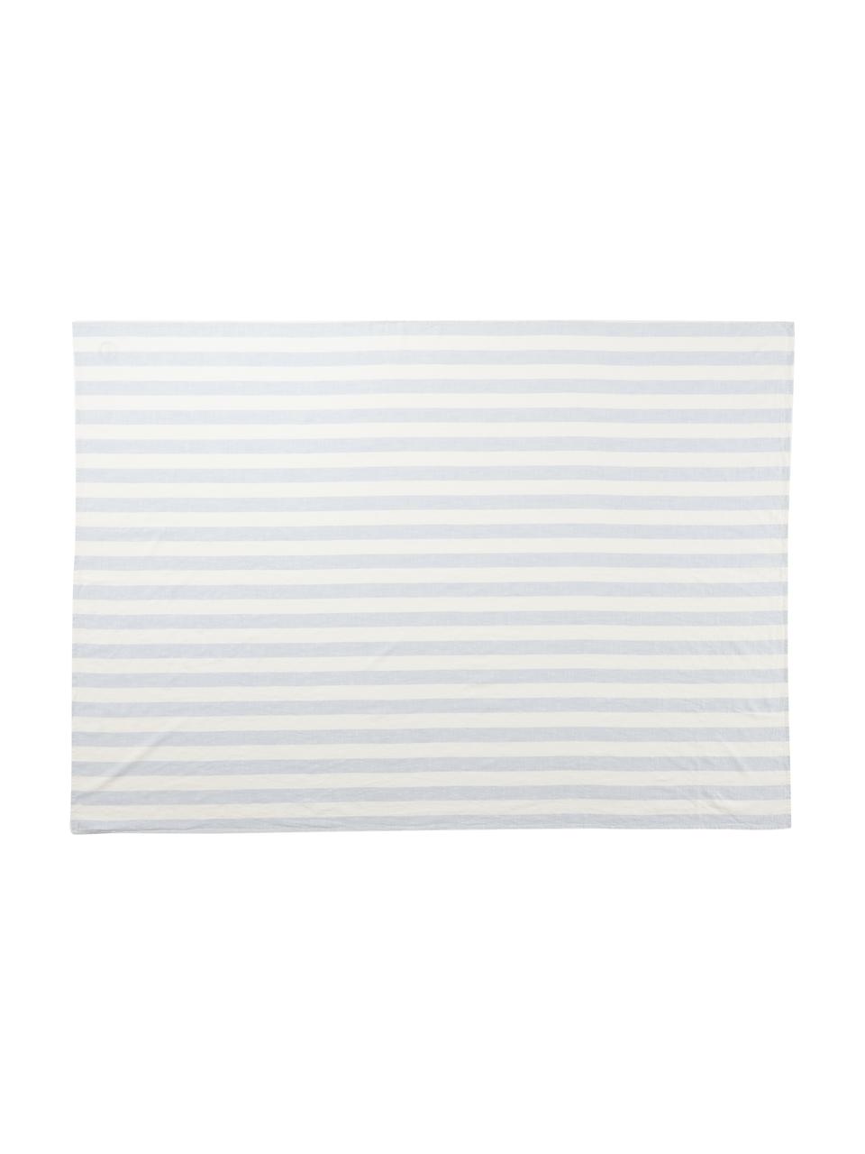 Gestreifte Baumwoll-Tischdecke Strip, 100 % Baumwolle, Blau, Weiß, Für 4 - 6 Personen (B 140 x L 200 cm)