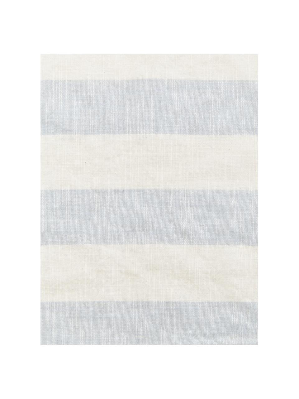 Nappe à rayures Strip, 100 % coton, Bleu, blanc, Pour 4 à 6 pers. (larg. 140 x long. 200 cm)