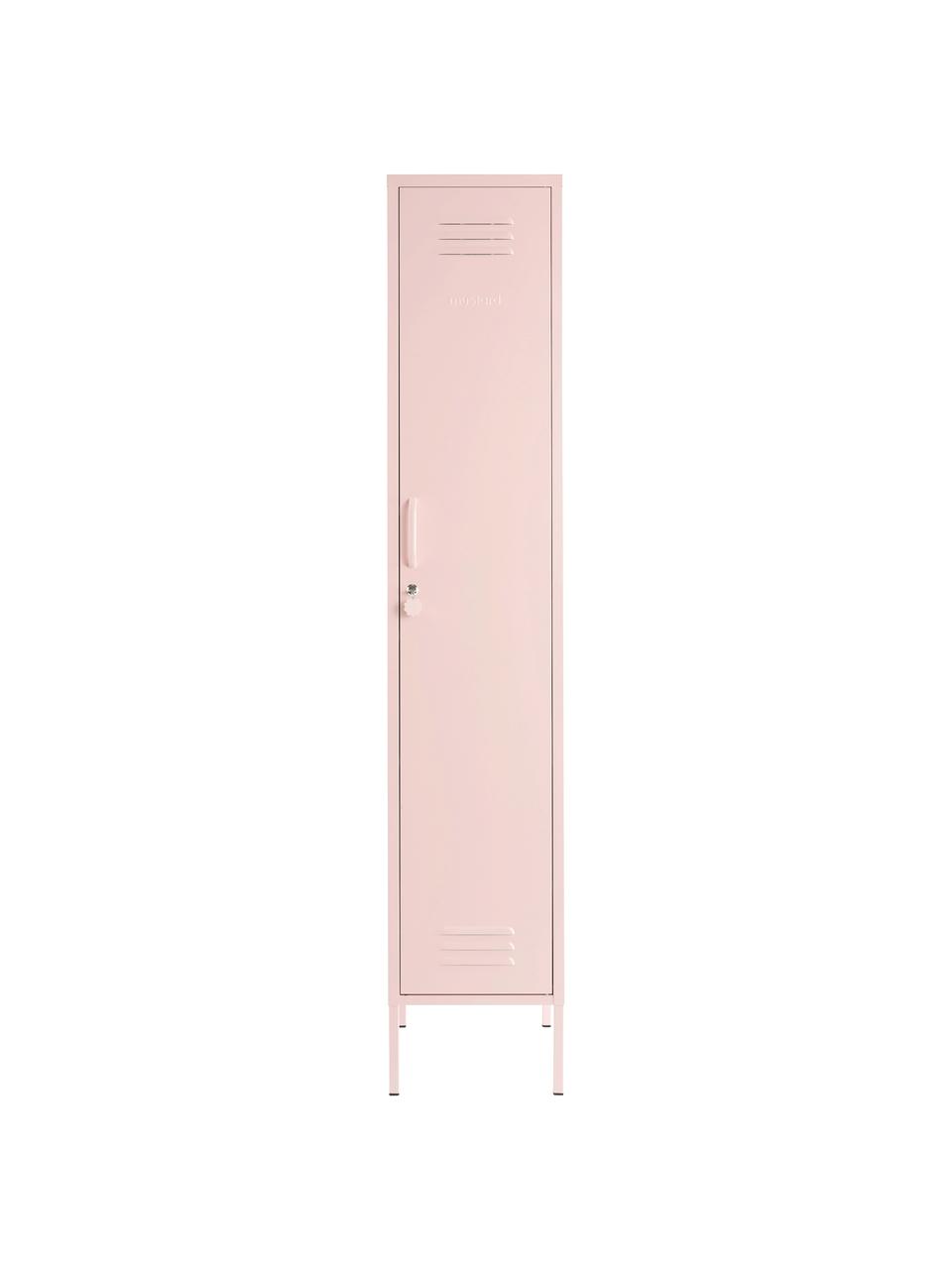 Petite armoire Skinny, Métal, enduit, Rose blush, larg. 35 x haut. 183 cm