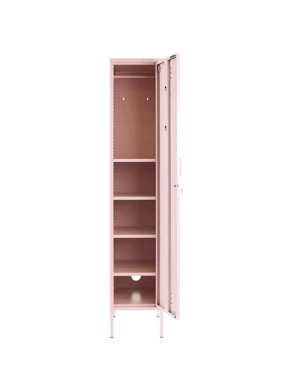 Petite armoire Skinny, Métal, enduit, Rose blush, larg. 35 x haut. 183 cm