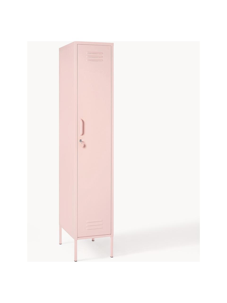 Armadietto piccolo The Skinny, Acciaio verniciato a polvere, Rosa chiaro, Larg. 35 x Alt. 183 cm