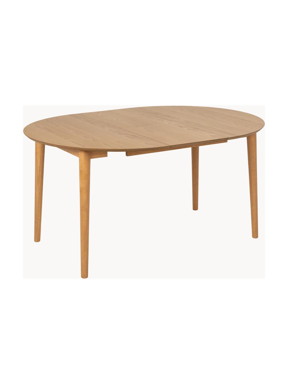 Mesa de comedor redonda extensible Montreux, Ø 115-155 cm, Tablero: fibras de densidad media,, Patas: madera de caucho, teñidas, Madera, Ø 115/155 x Al 75 cm