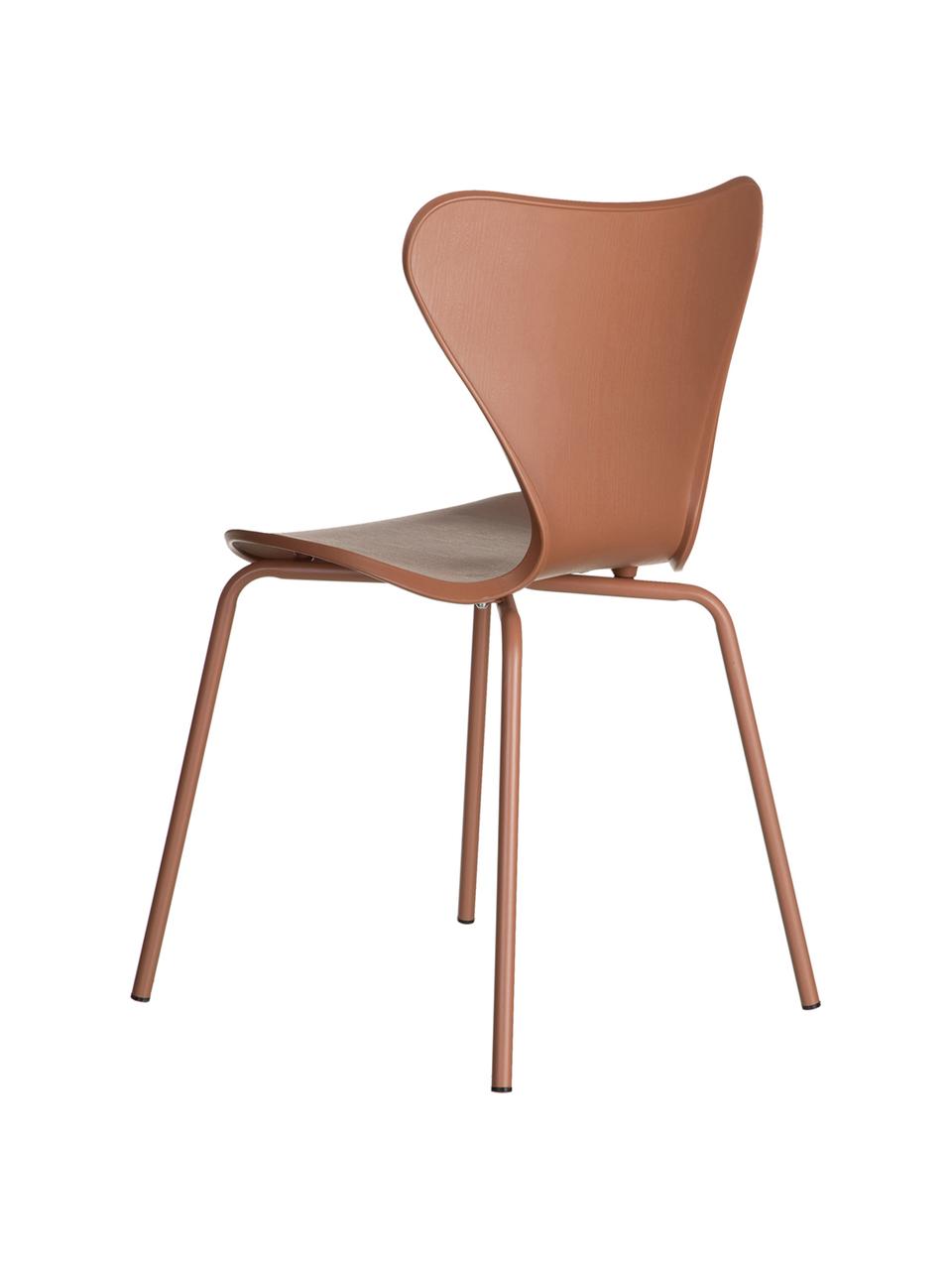 Krzesło z tworzywa sztucznego Pippi, 2 szt., Polipropylen, metal, Brązowy, S 50 x G 47 cm