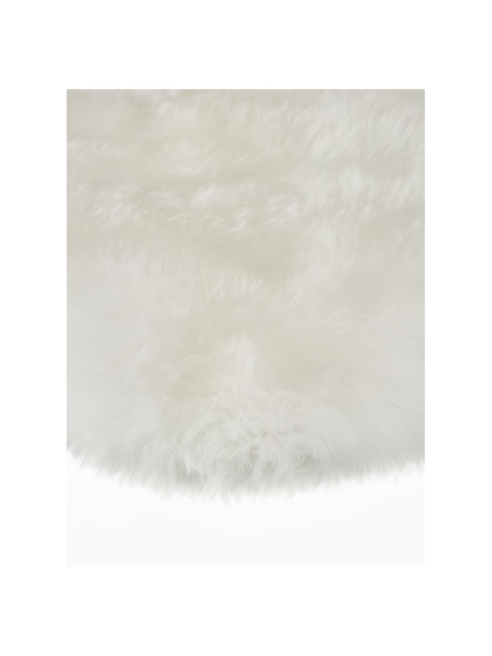Koberec z ovčej kože Oslo, hladký, Krémovobiela, Š 60 x D 180 cm