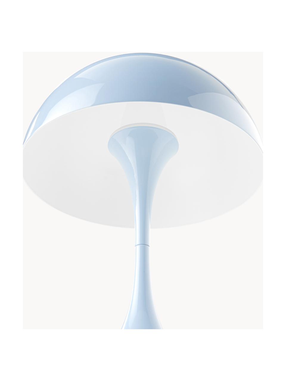 Lámpara de mesa LED regulable Panthella, Al 24 cm, Pantalla: acero recubierto, Estructura: aluminio recubierto, Acero azul claro, Ø 16 x Al 24 cm