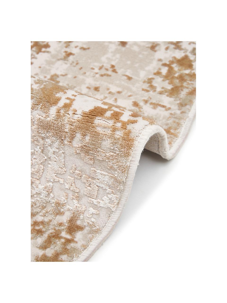 Tappeto rotondo lucido Cordoba, Retro: poliestere, Tonalità beige, Ø 150 cm (taglia M)