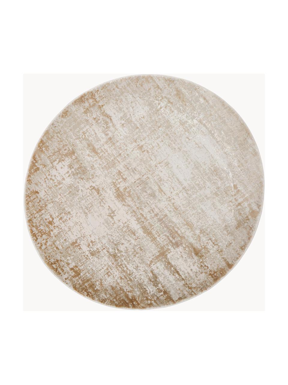 Tapis rond soyeux Cordoba, Tons beiges, Ø 150 cm (taille M)