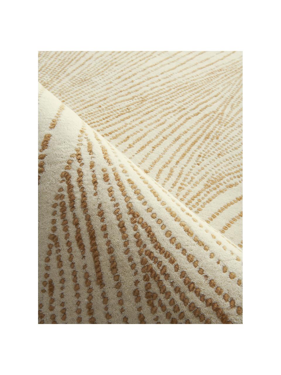 Grand tapis en laine tissé à la main Waverly, Beige, blanc