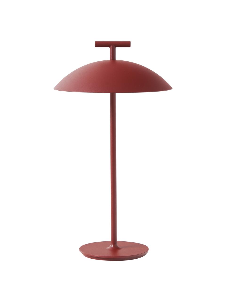 Prenosná dizajnová stolová LED lampa Mini Geen-A, Kov s práškovým náterom, Tehlovočervená, Ø 20 x V 36 cm
