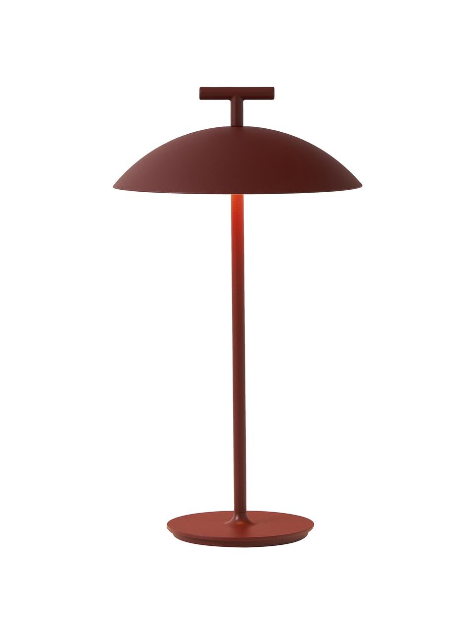 Lampe à poser LED intensité variable Mini Geen-A, Métal, revêtement par poudre, Rouge brique, Ø 20 x haut. 36 cm