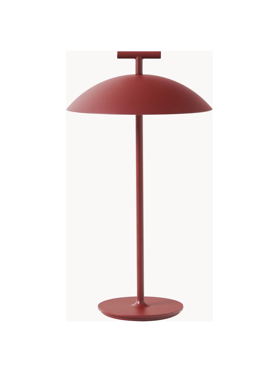 Přenosná designová stolní LED lampa Mini Geen-A, stmívatelná, Kov s práškovým nástřikem, Cihlově červená, Ø 20 cm, V 36 cm