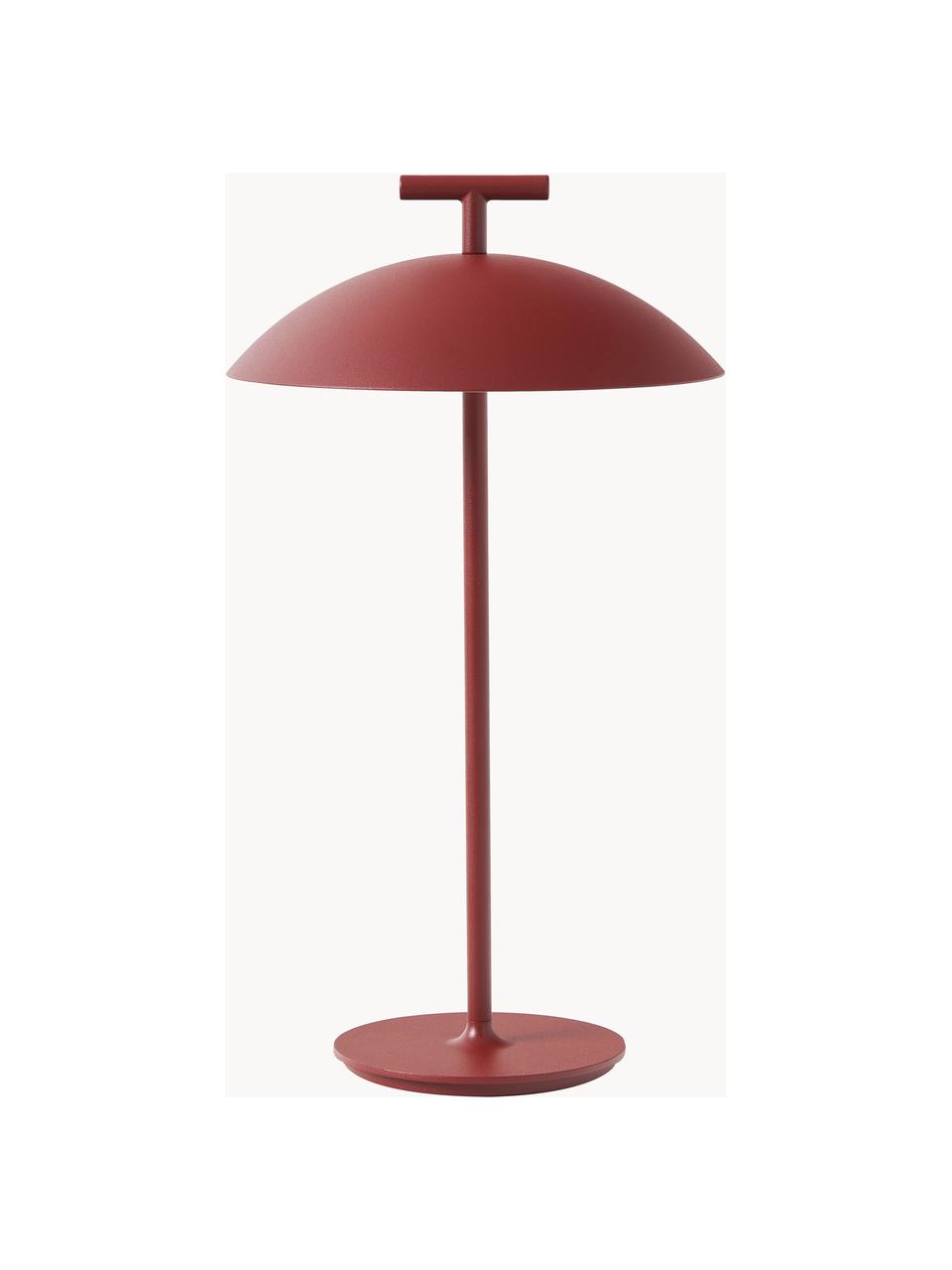 Přenosná designová stmívatelná stolní LED lampa Mini Geen-A, Kov s práškovým nástřikem, Rezavě červená, Ø 20 cm, V 36 cm