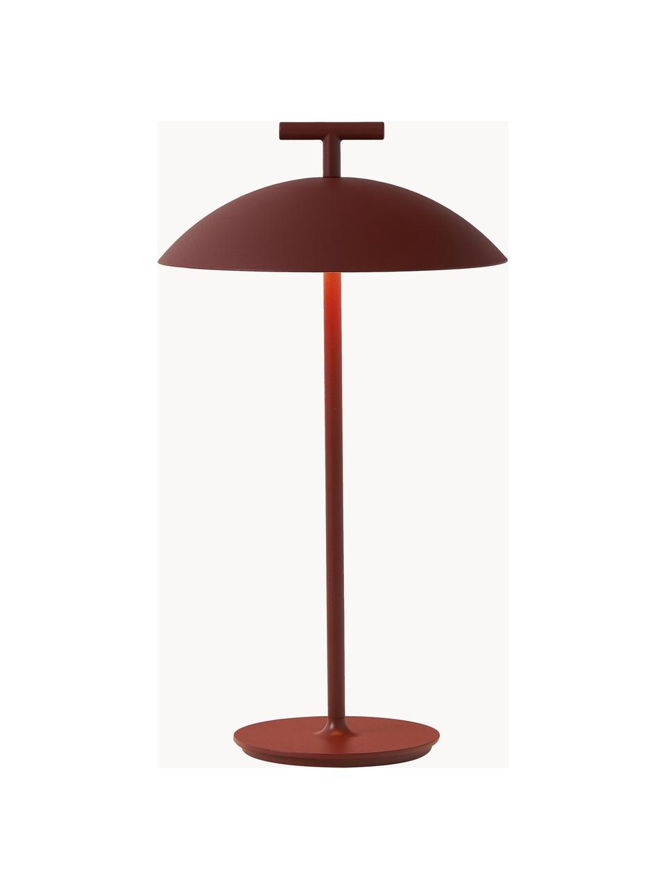 Lampe à poser LED mobile intensité variable Mini Geen-A, Métal, revêtement par poudre, Rouge rouille, Ø 20 x haut. 36 cm