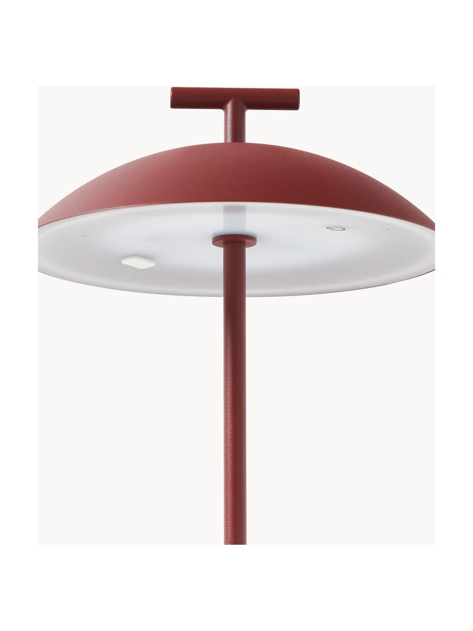Lámpara de mesa LED para interior/exterior Mini Geen-A, portátil, Metal con pintura en polvo, Rojo indio, Ø 20 x Al 36 cm