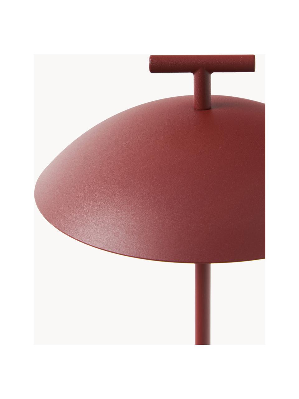 Lámpara de mesa LED regulable Mini Geen-A, portátil, Metal con pintura en polvo, Rojo indio, Ø 20 x Al 36 cm
