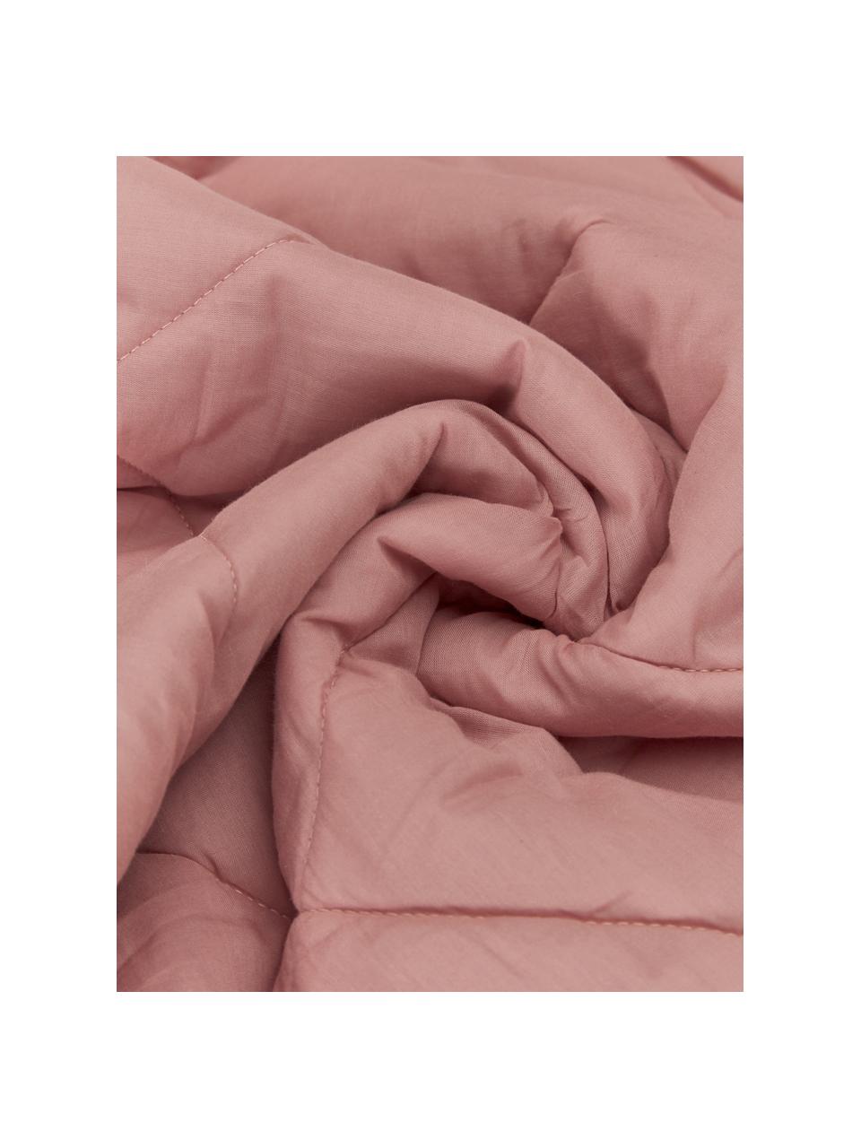 Prošívaný přehoz na postel ze sametu Ogibly, 100 % bavlna, Světle růžová, lososová, Š 180 cm, D 260 cm (pro postele s rozměry až 140 x 200 cm)