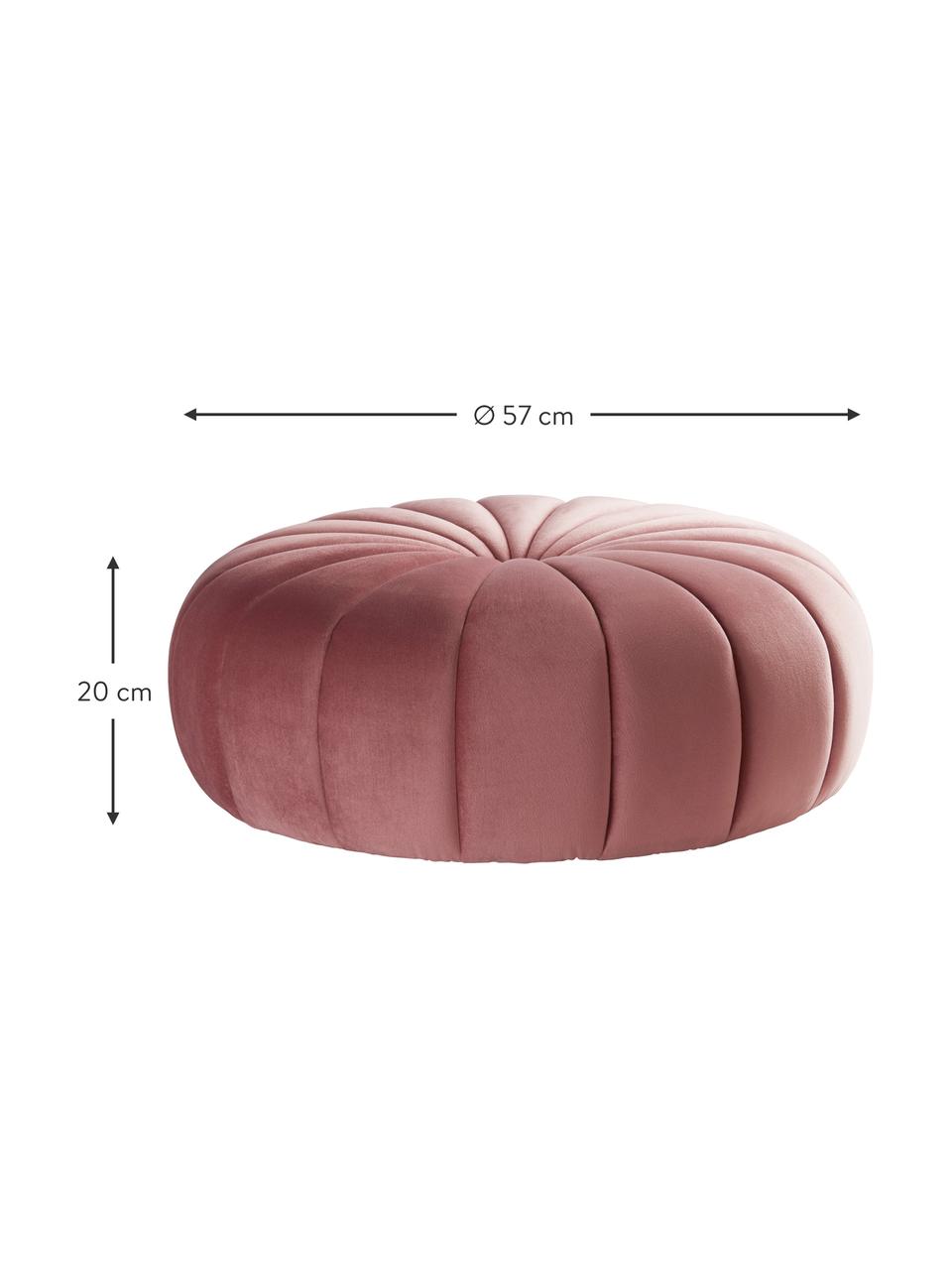 Pouf en velours pour enfant Terassa, Velours vieux rose, Ø 57 x haut. 20 cm