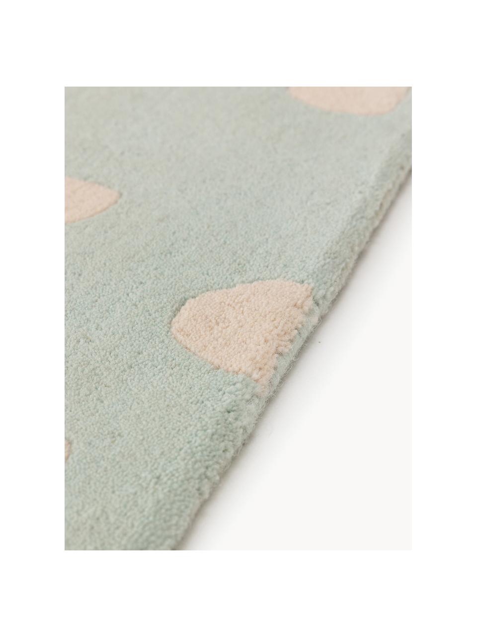 Tapis pour enfant en laine tufté main Savannah, Vert sauge, beige clair, larg. 120 x long. 170 cm (taille S)