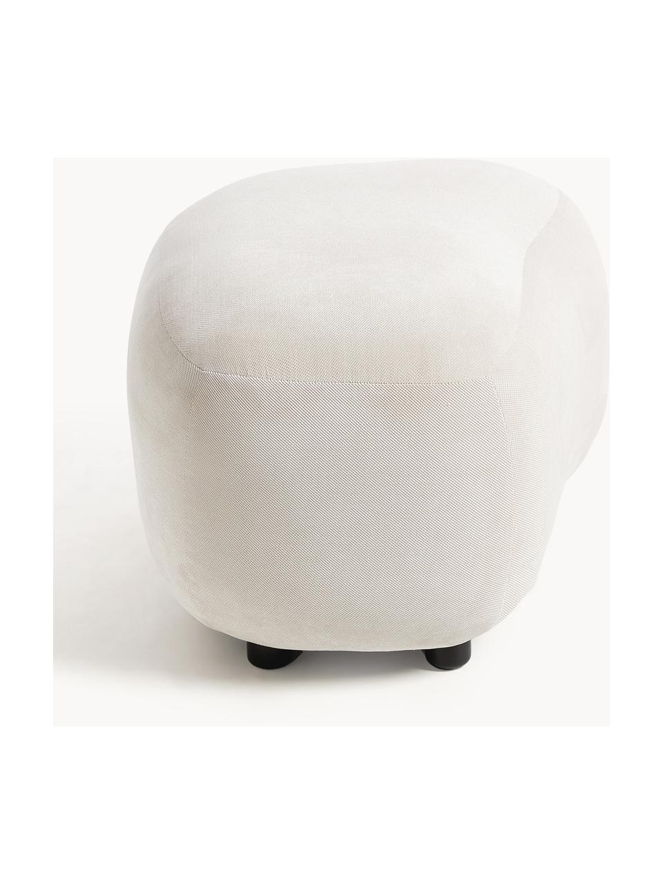 Hocker Alba, Bezug: 97 % Polyester, 3% Nylon , Webstoff Cremeweiss, B 70 x H 42 cm, gebogen links