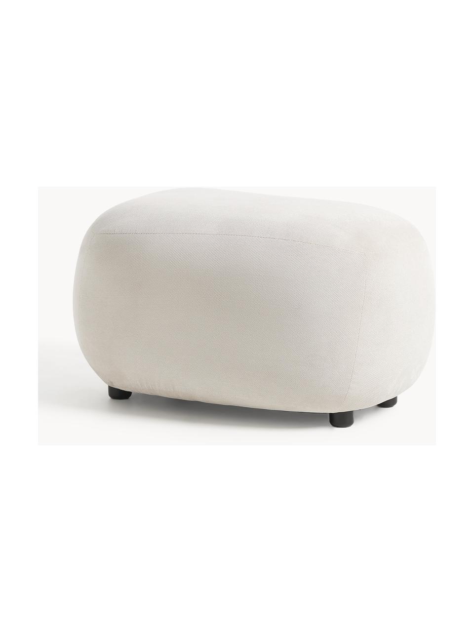 Hocker Alba, Bezug: 97 % Polyester, 3% Nylon , Webstoff Cremeweiss, B 70 x H 42 cm, gebogen links