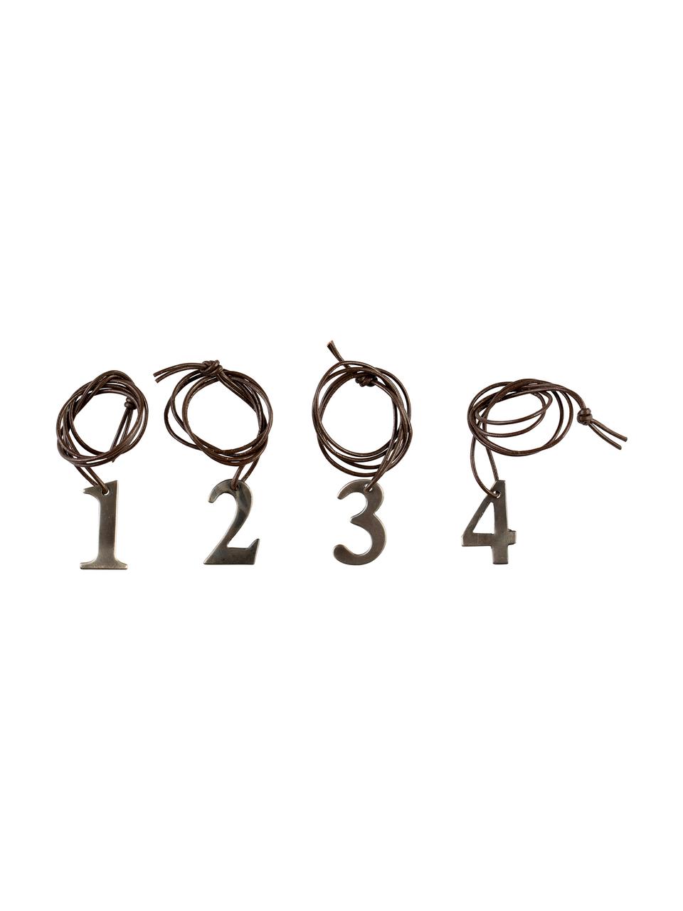 Kaarsen hanger Dana, 4 stuks, Zilverkleurig, bruin, B 2 cm x H 3 cm
