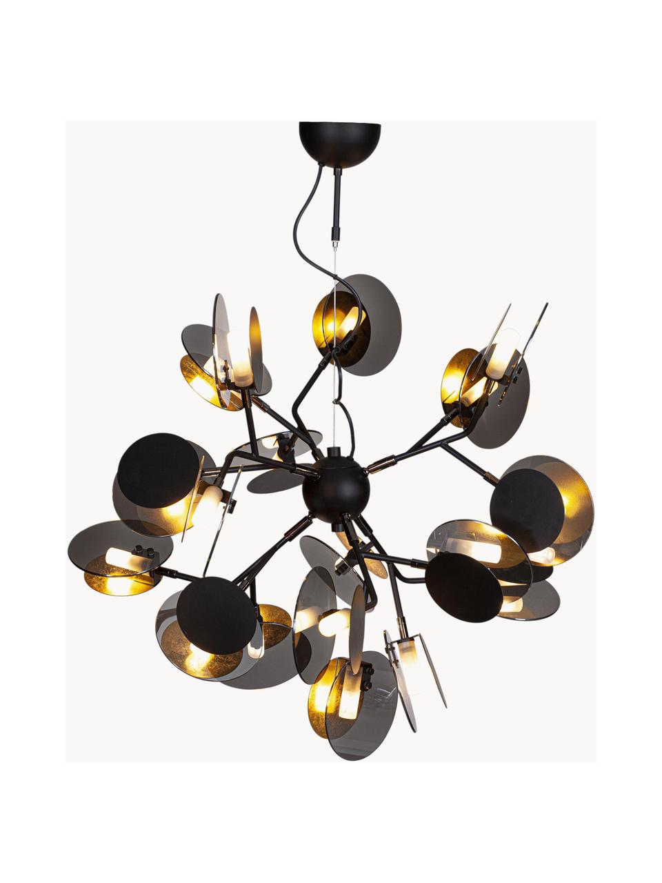 Grande suspension avec disques diffuseurs Turno, Noir, Ø 80 cm