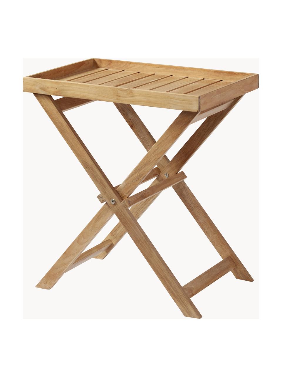 Table de jardin pliante en teck Tray, Bois de teck, Bois de teck, larg. 65 x prof. 40 cm