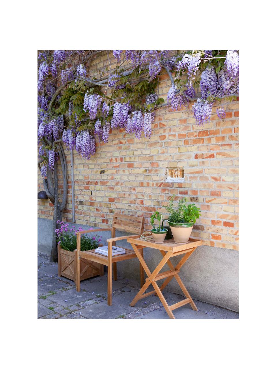 Table de jardin pliante en teck Tray, Bois de teck, Bois de teck, larg. 65 x prof. 40 cm