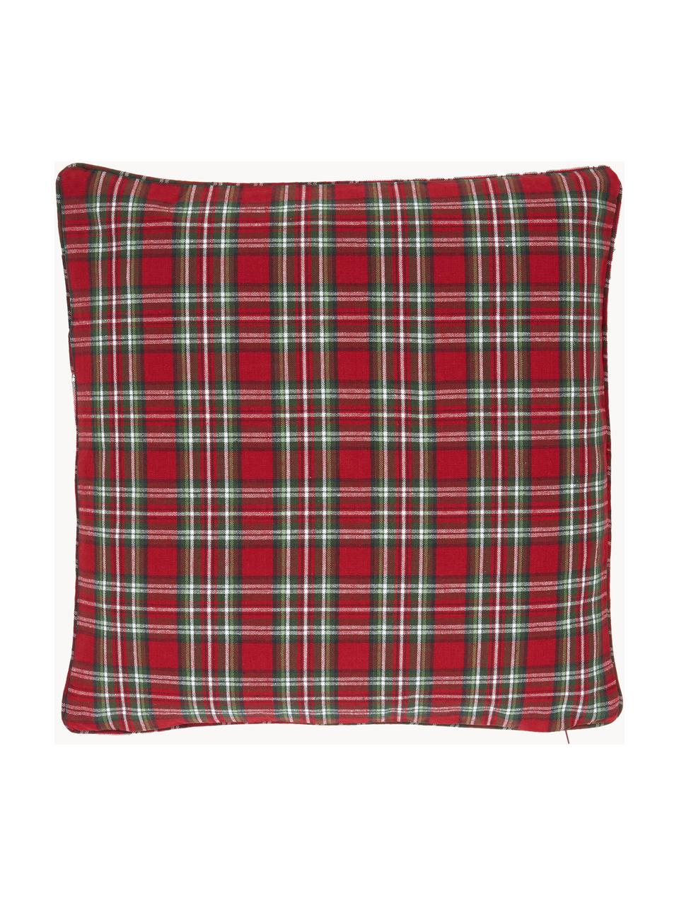 Housse de coussin 45x45 réversible North Pole, 100 % coton, Beige, rouge, larg. 45 x long. 45 cm