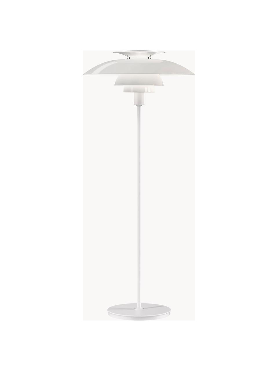 Kleine dimmbare Stehlampe PH 80, Lampenschirm: Acrylglas, Polycarbonat, Weiss, H 132 cm