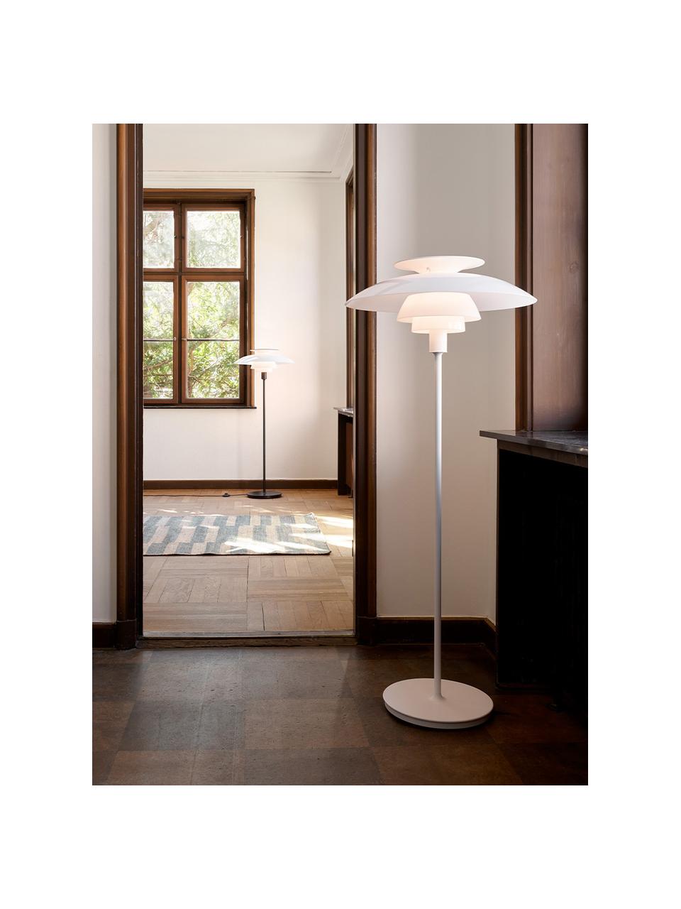 Kleine dimbare vloerlamp PH 80, Lampenkap: acrylglas, polycarbonaat, Lampvoet: ABS, Wit, H 132 cm