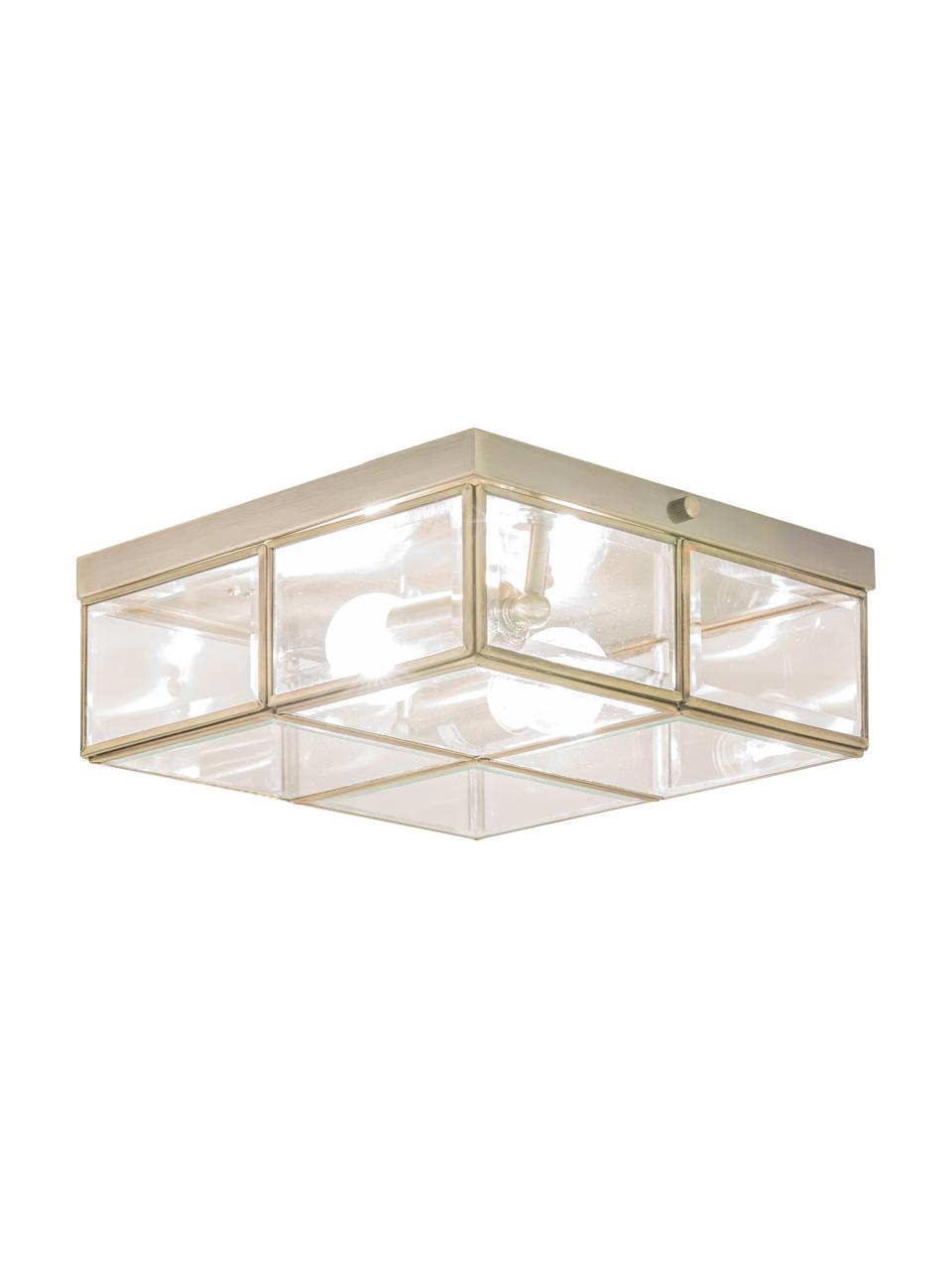 Malé stropní svítidlo Ben, Zlatá, transparentní, Š 26 cm, V 10 cm