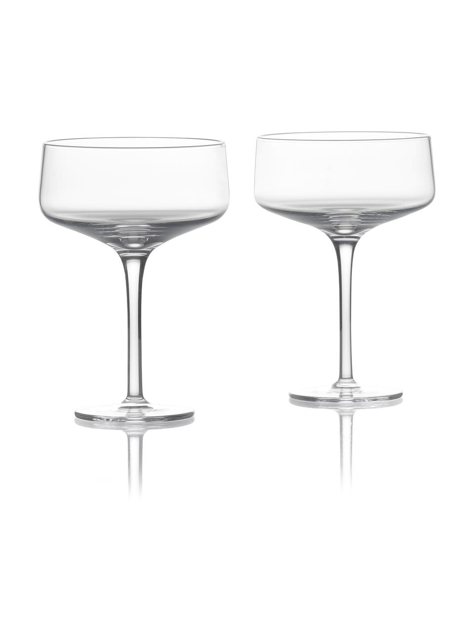 Champagnerschalen Copa, 2 Stück, Kristallglas, Transparent, Ø 10 x H 14 cm
