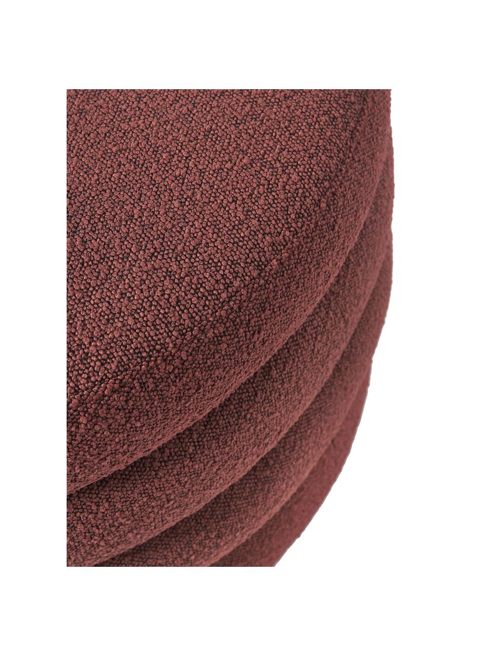 XL Bouclé-Hocker Alto mit Stauraum, Bezug: Bouclé (100% Polyester) D, Gestell: Massives Kiefernholz, Spe, Bouclé Rostrot, Ø 69 x H 44 cm