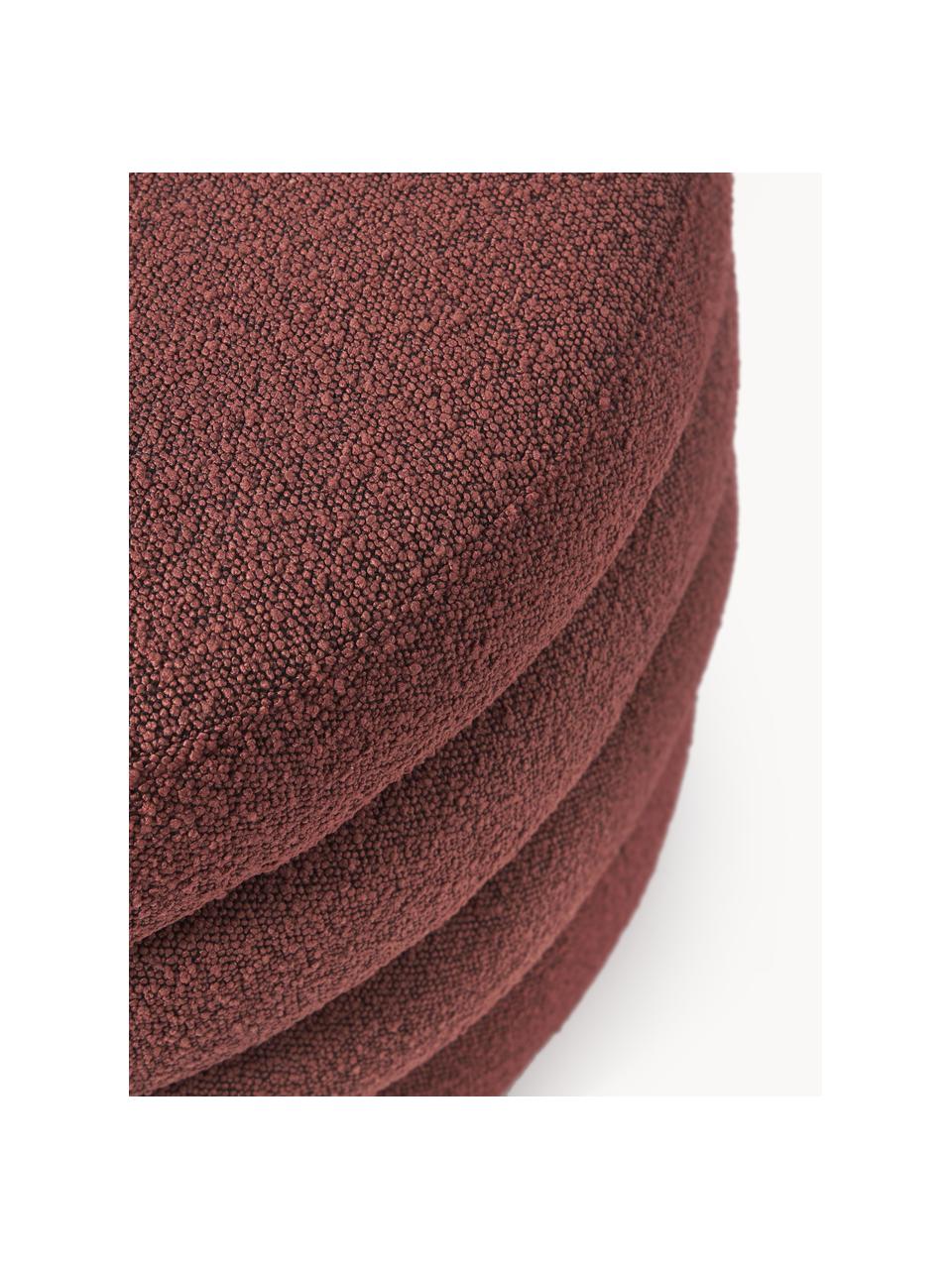 XL bouclé poef Alto met opbergruimte, Bekleding: bouclé (100 % polyester), Frame: massief grenenhout, multi, Bouclé roodbruin, Ø 69 x H 44 cm