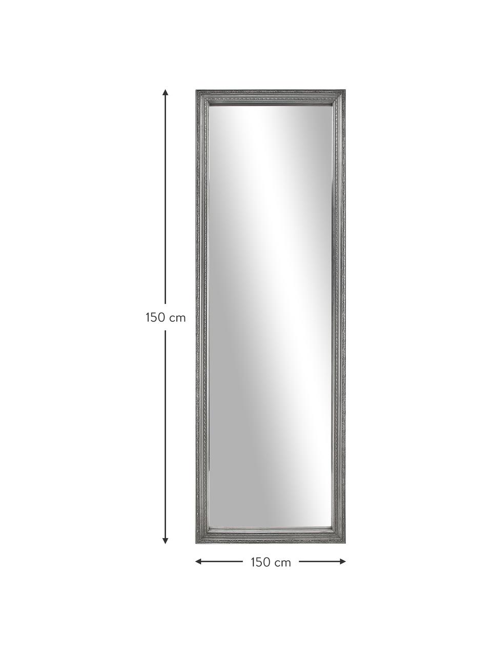 Barokní nástěnné zrcadlo Muriel, Stříbrná, Š 50 cm, V 150 cm