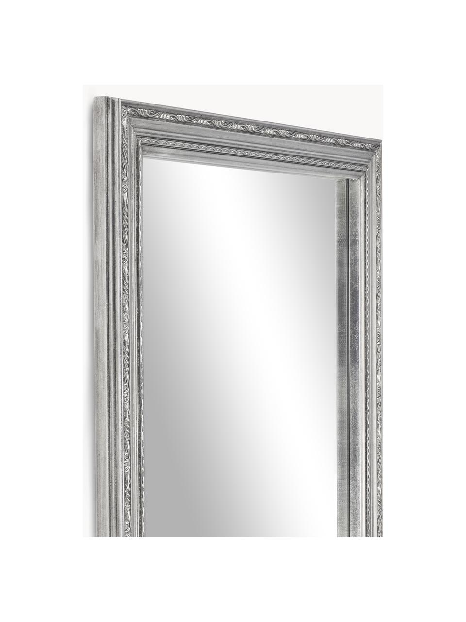 Barock-Wandspiegel Muriel, Rahmen: Massivholz, beschichtet, Rückseite: Mitteldichte Holzfaserpla, Spiegelfläche: Spiegelglas, Silberfarben, B 50 x H 150 cm