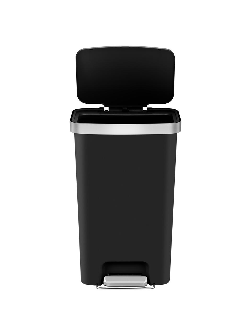 Pattumiera con ruote integrate Hana, 45 L, Plastica, Nero opaco, Larg. 41 x Alt. 65 cm, 45 L