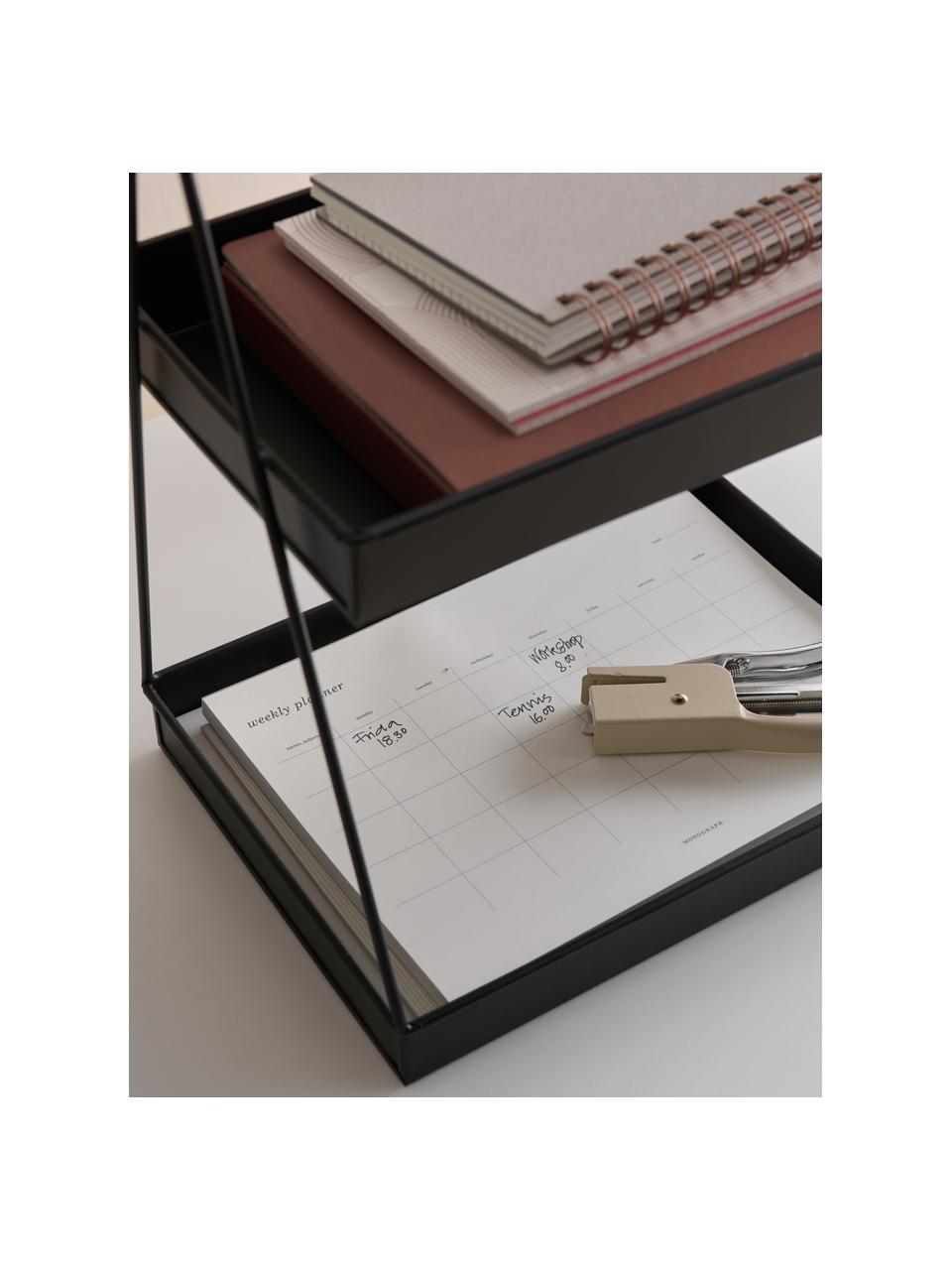 Tablette pour documents Shelly, Aluminium, enduit, Noir, larg. 32 x haut. 44 cm