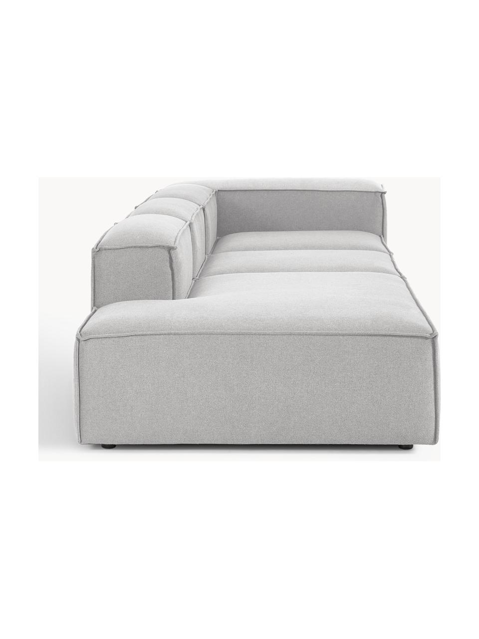 Modulaire XL chaise longue Lennon, Bekleding: 100% polyester De slijtva, Frame: massief grenenhout, multi, Poten: kunststof Dit product is , Geweven stof grijs, B 357 x D 119 cm, armleuning rechts