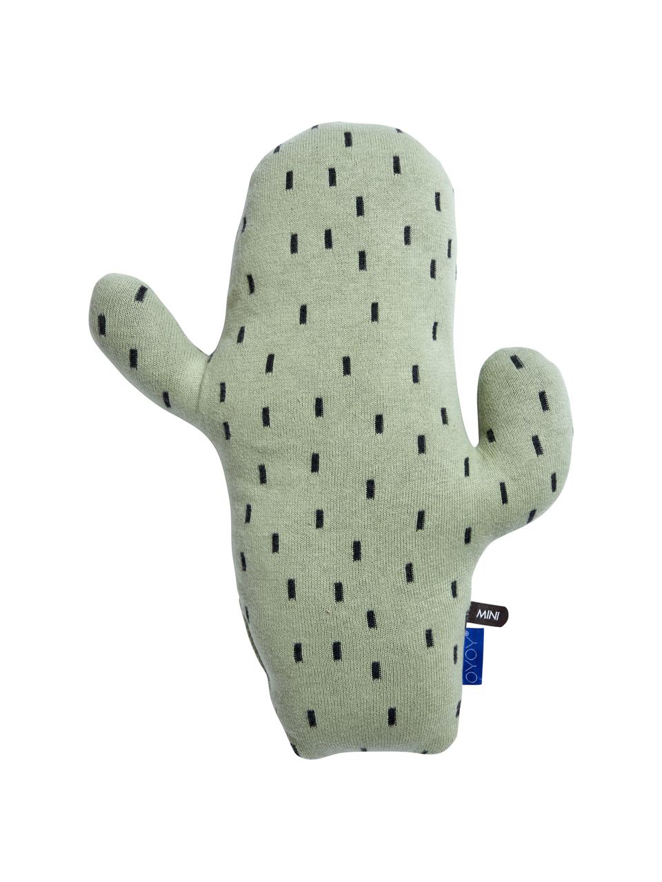 Cojín peluche Cactus, Algodón, Verde, negro, An 28 x Al 38 cm