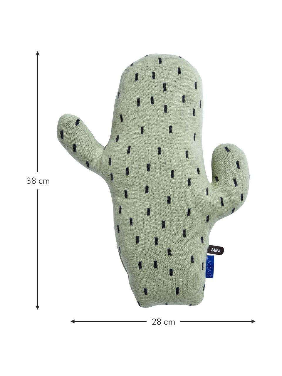 Cojín peluche Cactus, Algodón, Verde, negro, An 28 x Al 38 cm