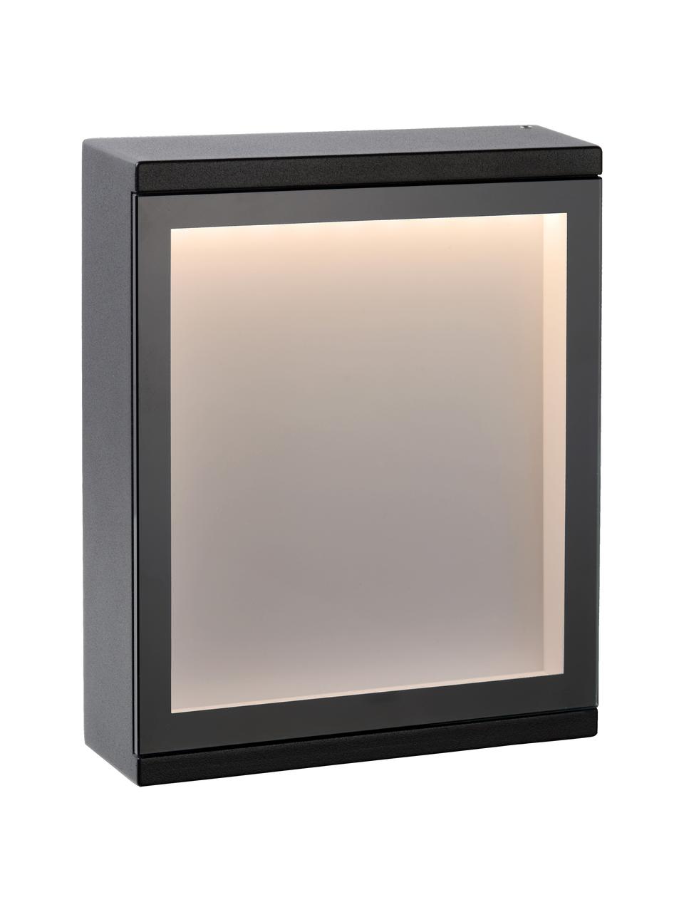 LED-Außenwandleuchte Cadra mit Hausnummer, Schwarz, B 16 x H 20 cm