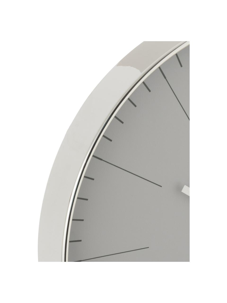 Reloj de pared Silvester, Plástico, Plateado, Ø 40 cm