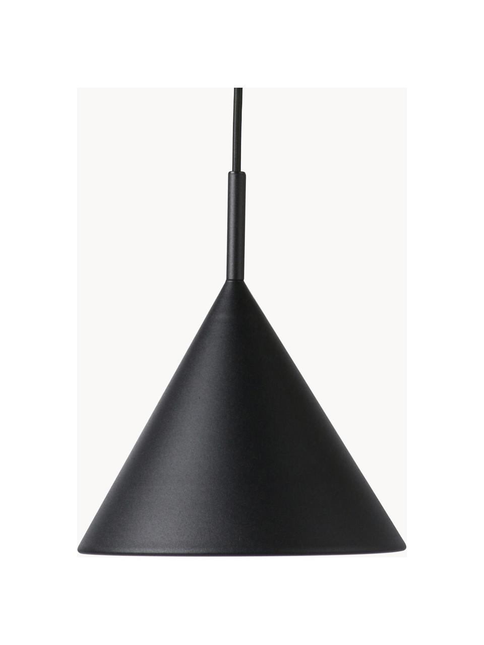 Kleine hanglamp Coby, Lampenkap: bekleed ijzer, Zwart, Ø 22 x H 25 cm