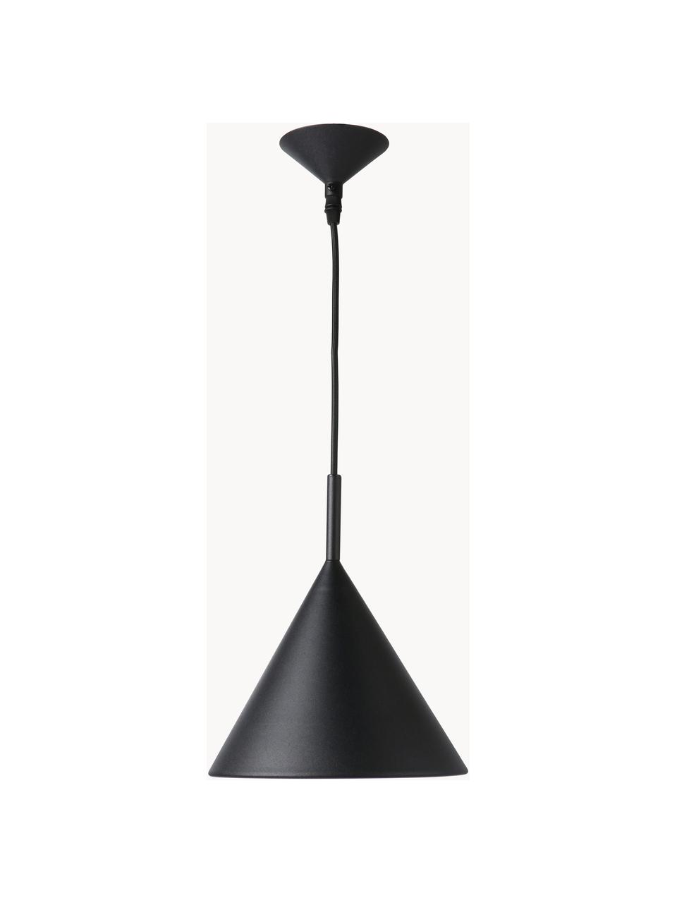 Kleine hanglamp Coby, Lampenkap: bekleed ijzer, Zwart, Ø 22 x H 25 cm