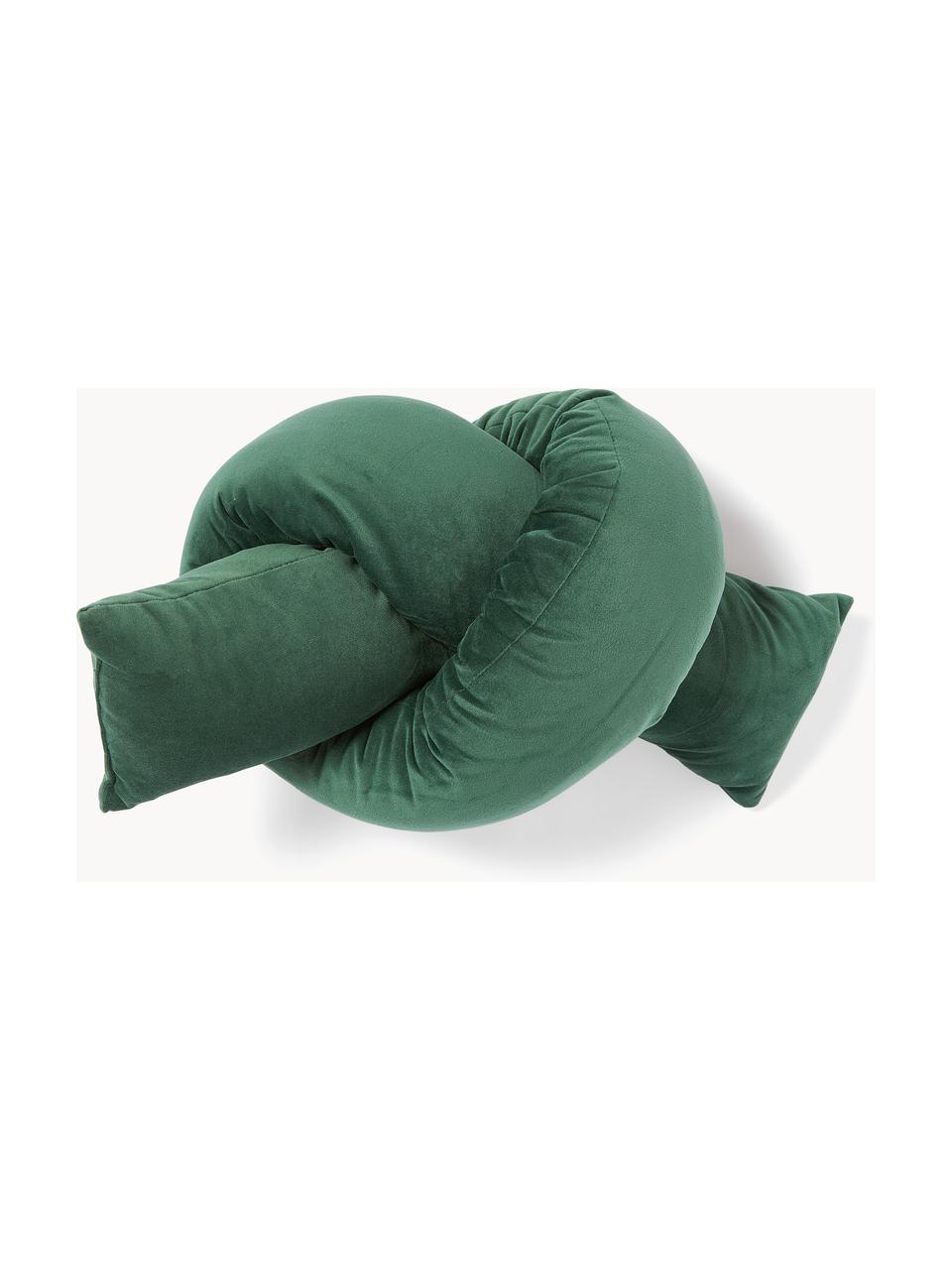 Cuscino arredo in velluto Knot, Rivestimento: velluto (100% poliestere,, Verde scuro, Larg. 145 x Lung. 33 cm